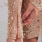 best nude rhinestone dress